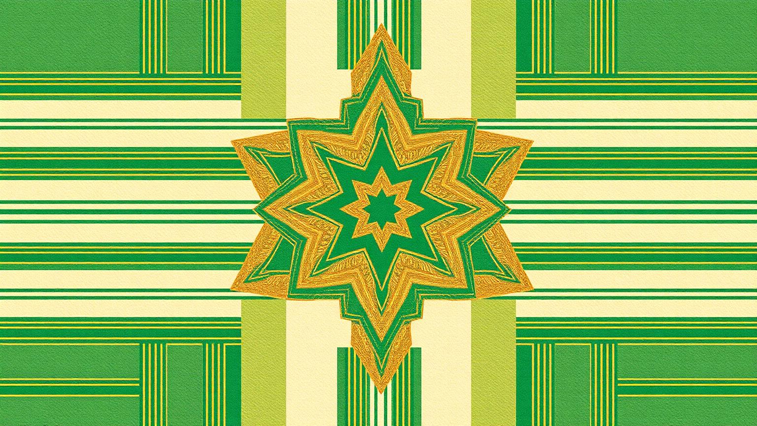 Motif kente entrelacé avec une étoile islamique dorée